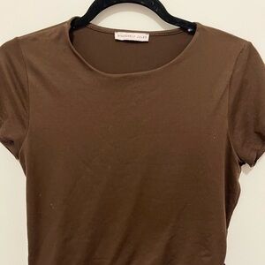 Sincerely Jules Chocolate Brown Short Sleeve Top